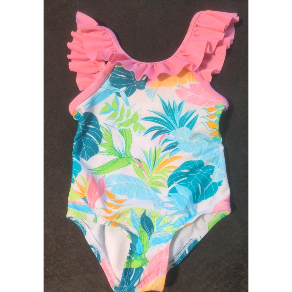 Cat & Jack Baby Girls Tropical One Piece Swimsuit Size 18 Months